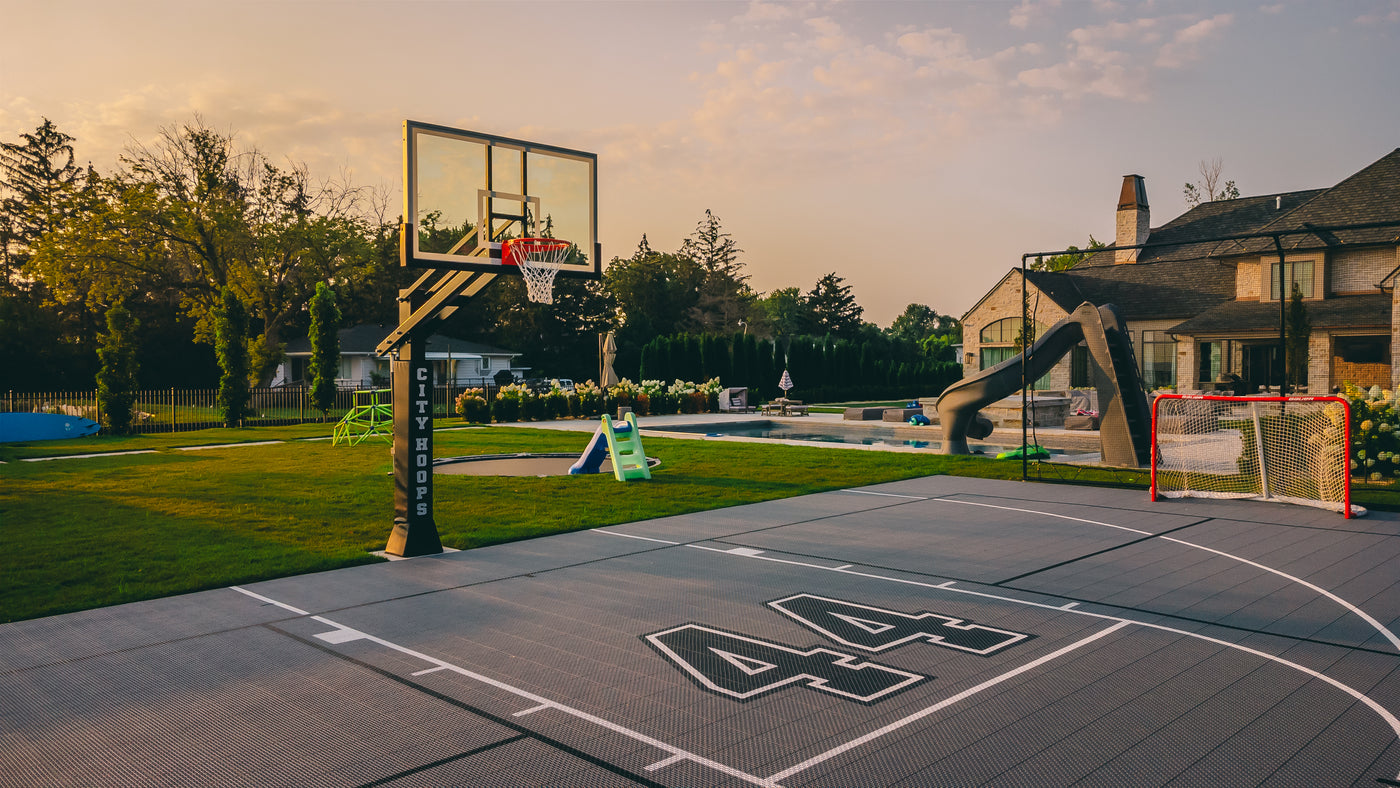 City Hoops ™ - Gold - Adjustable Basketball System, In-Ground -   Canada